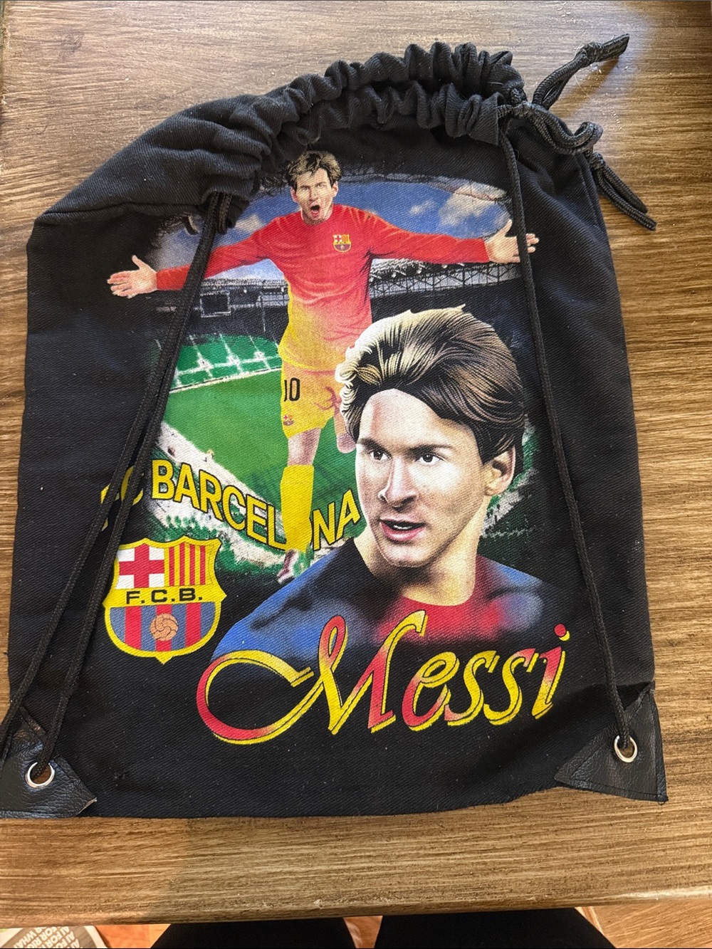 Y2K Messi Barcelona double sided drawstring bag